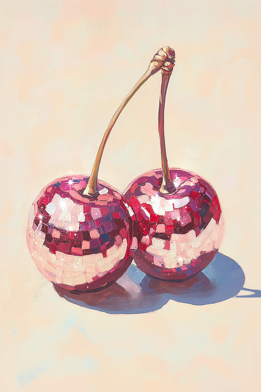 wall-art-print-canvas-poster-framed-Disco Cherries , By Melloi Art Prints-1