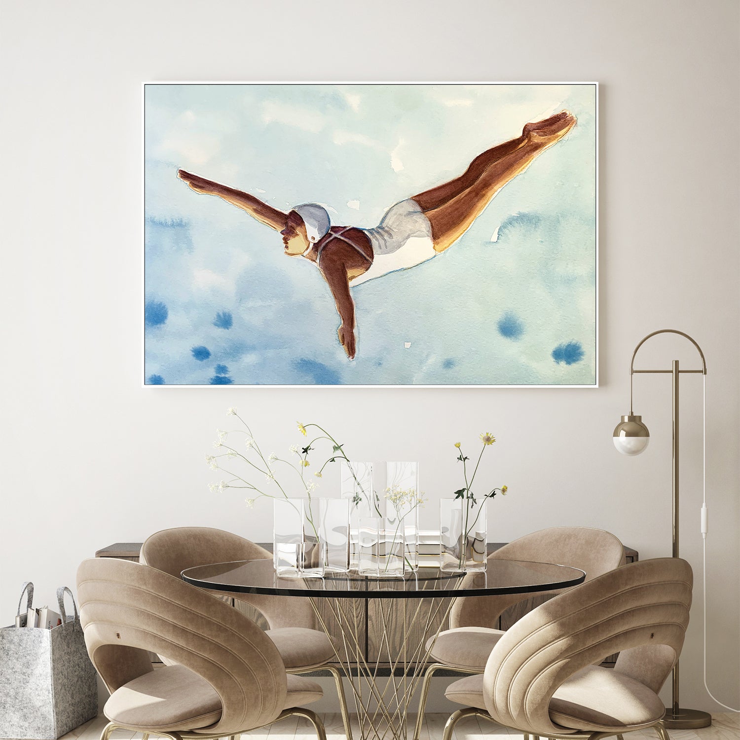 wall-art-print-canvas-poster-framed-Diver in Aqua Sky-9