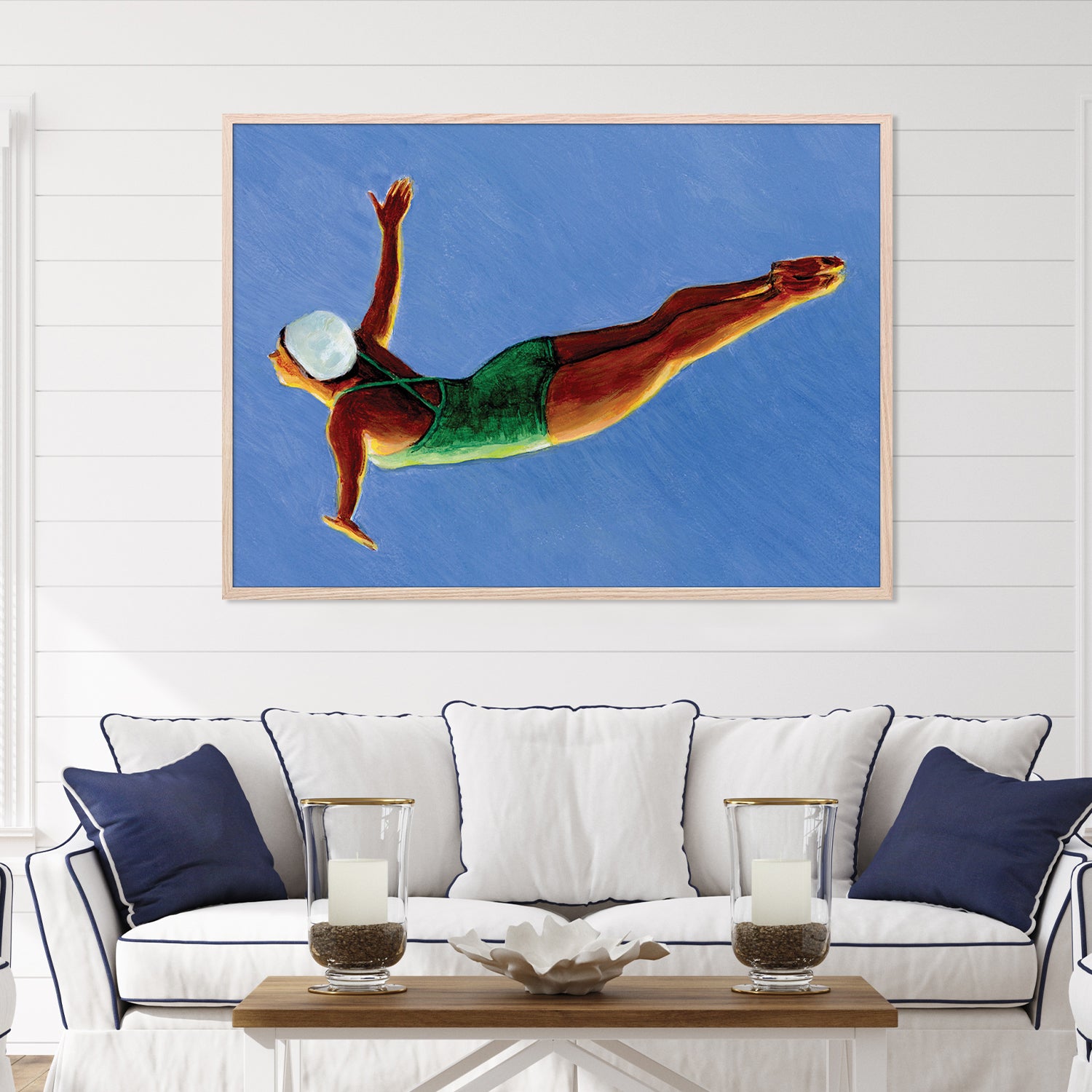 wall-art-print-canvas-poster-framed-Diver in Green Swimsuit-7