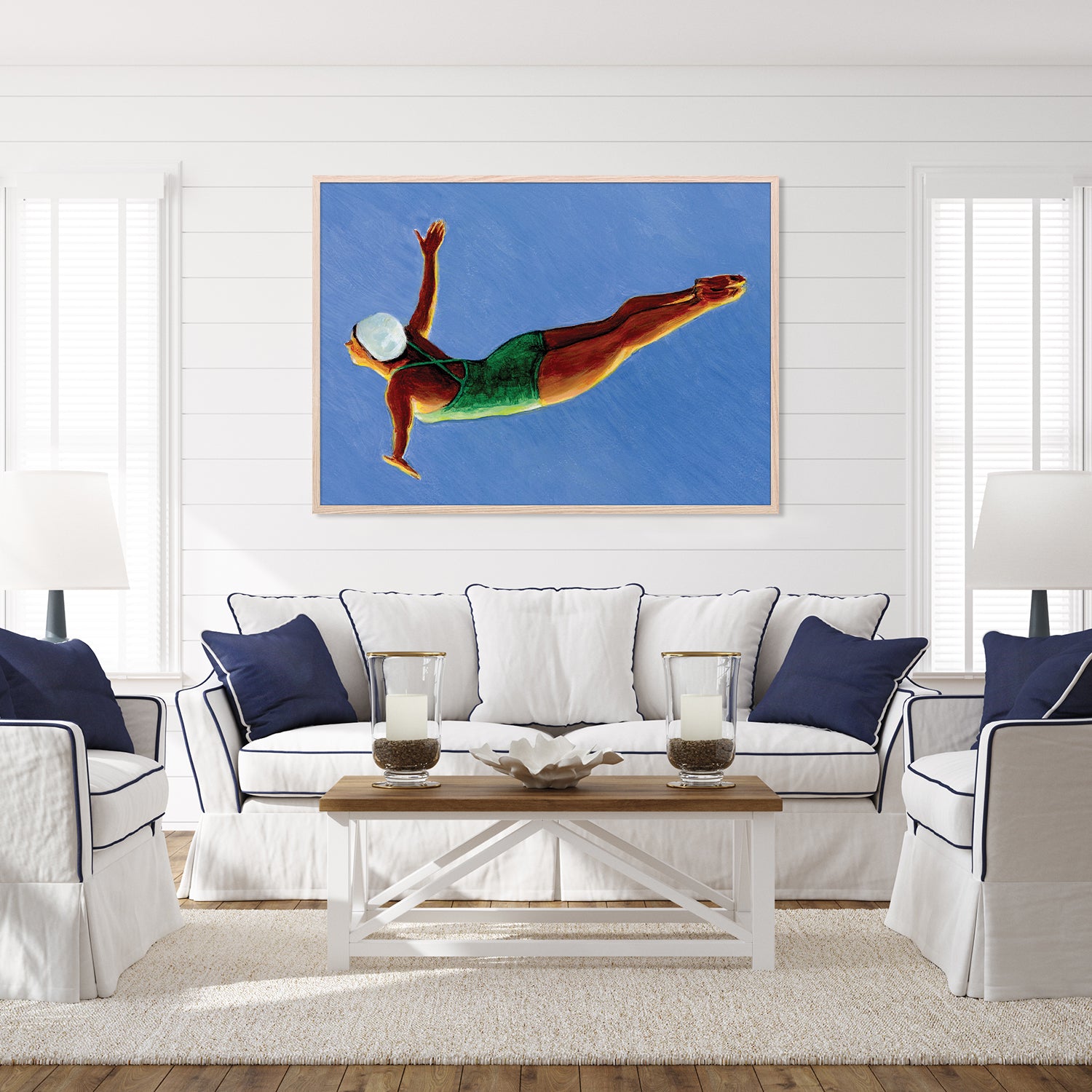 wall-art-print-canvas-poster-framed-Diver in Green Swimsuit-8