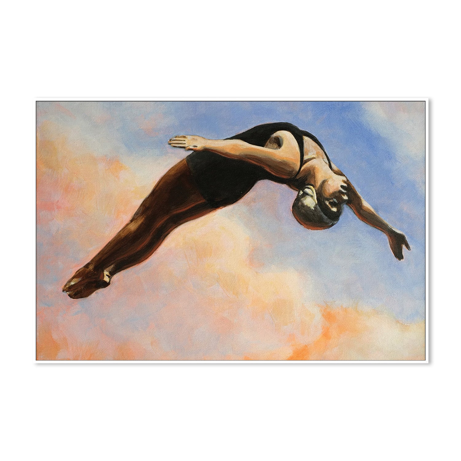 wall-art-print-canvas-poster-framed-Diver in Orange Clouds-5