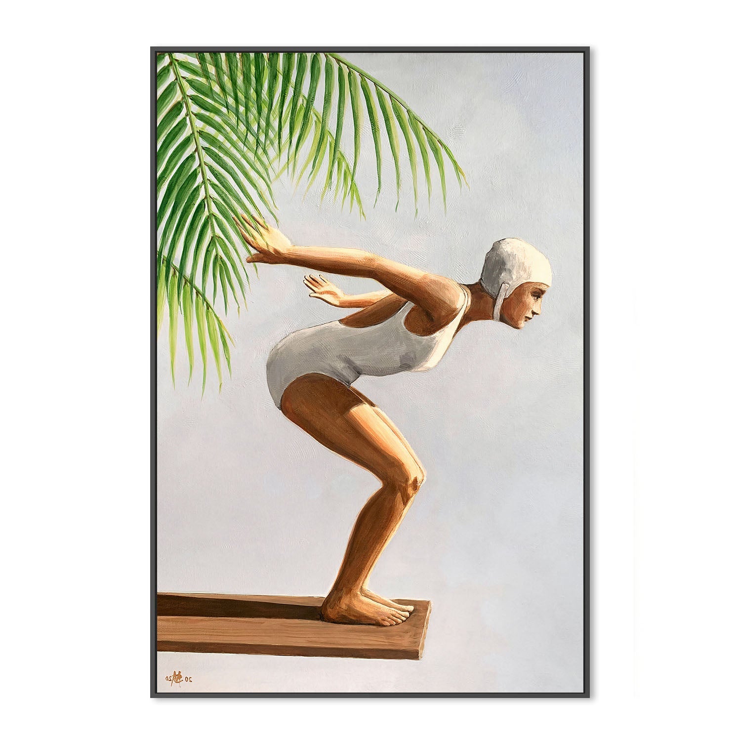 wall-art-print-canvas-poster-framed-Diver With Palm, Style B , By Sarah Morrissette-3