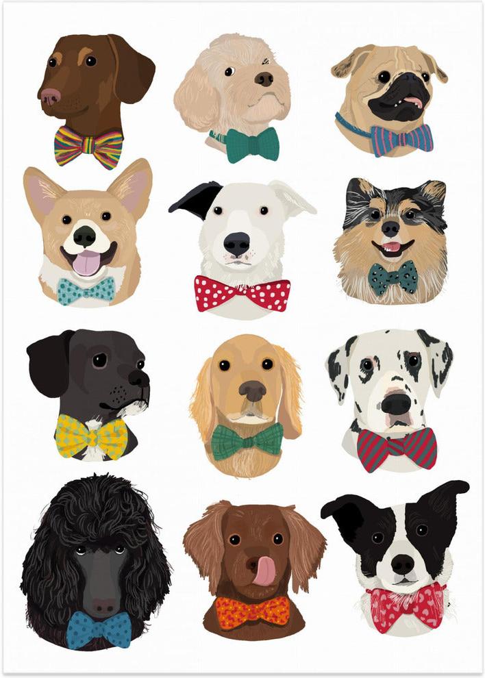 wall-art-print-canvas-poster-framed-Dog In Bow , By Hanna Melin-1