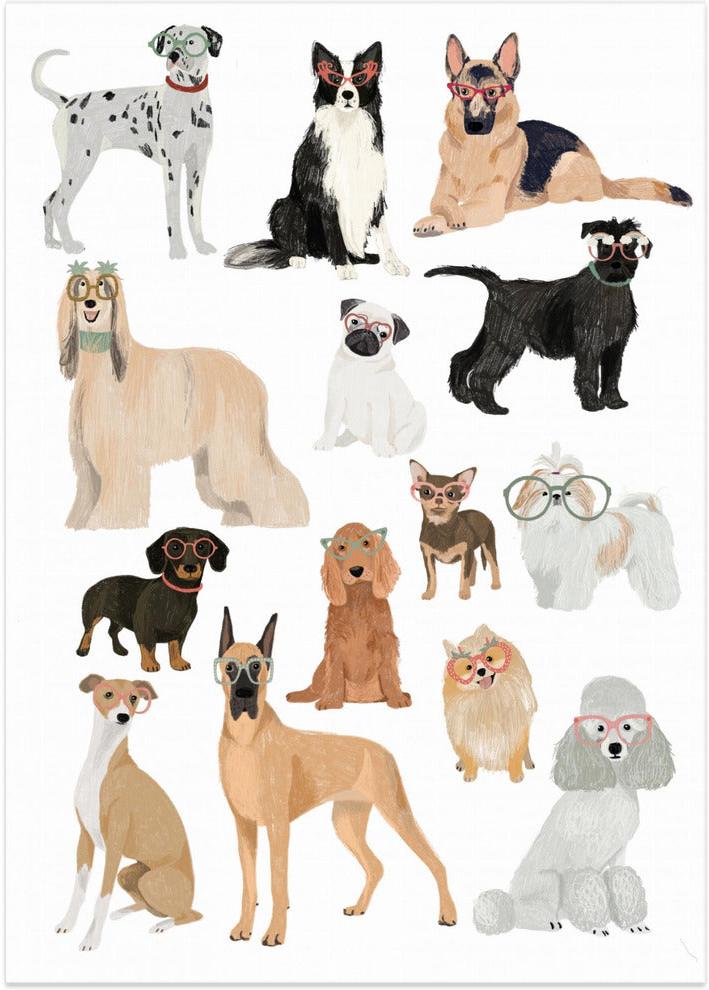wall-art-print-canvas-poster-framed-Dogs in glasses Print , By Hanna Melin-1