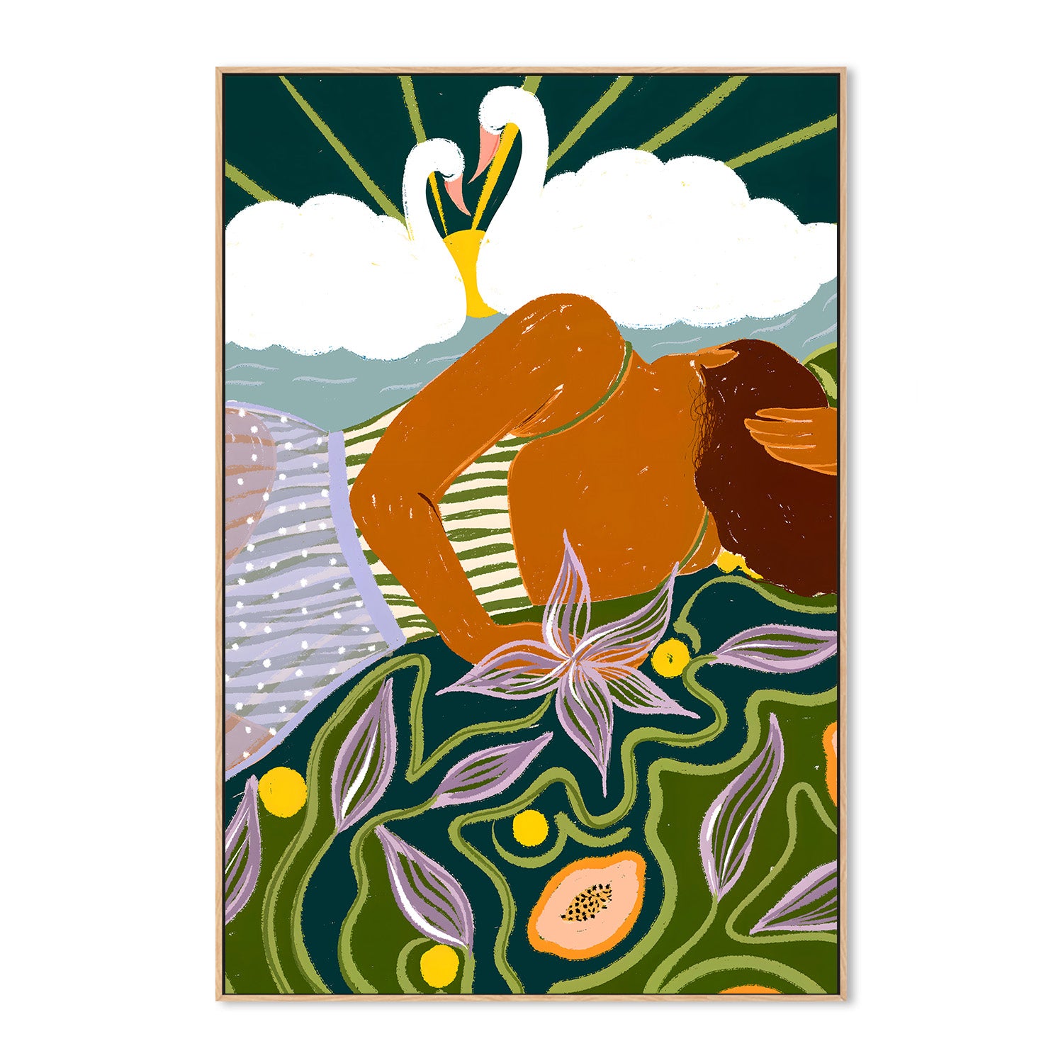 wall-art-print-canvas-poster-framed-Dreamer's Swan Clouds-4