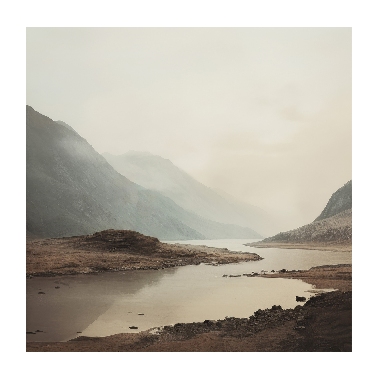 wall-art-print-canvas-poster-framed-Dreamy Mountain Mirage, Style A & B, Set Of 2-9