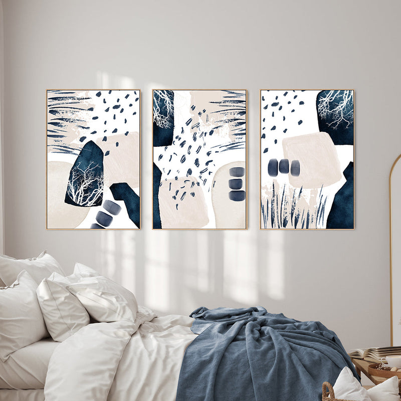wall-art-print-canvas-poster-framed-Dreamy, Style A, B & C, Set Of 3 , By Sally Ann Moss-GIOIA-WALL-ART