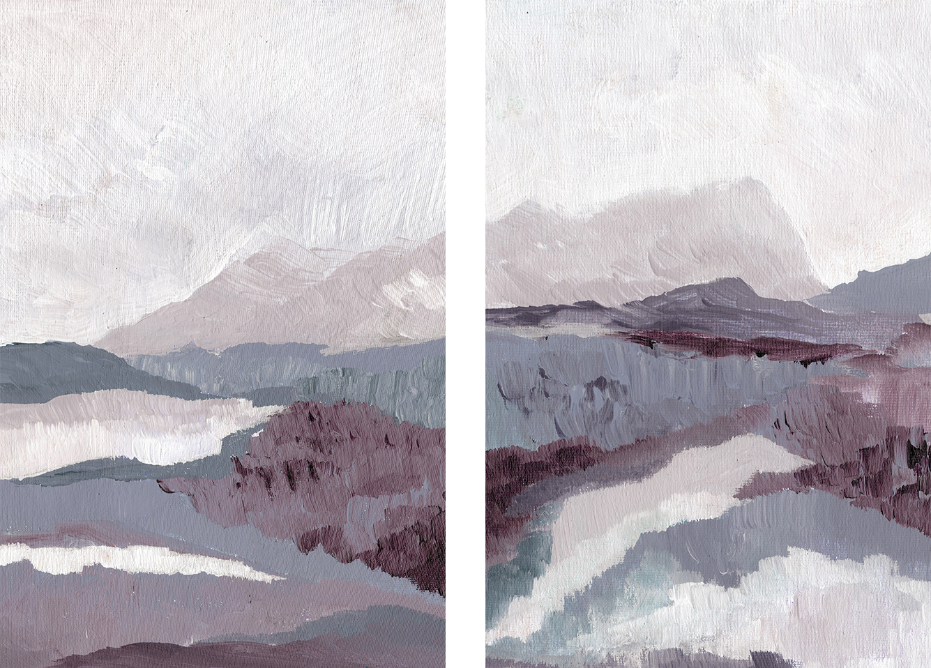 wall-art-print-canvas-poster-framed-Dreamy Style B & Dreamy Landscape Style B, Set Of 2 , By Nikita Jariwala-1