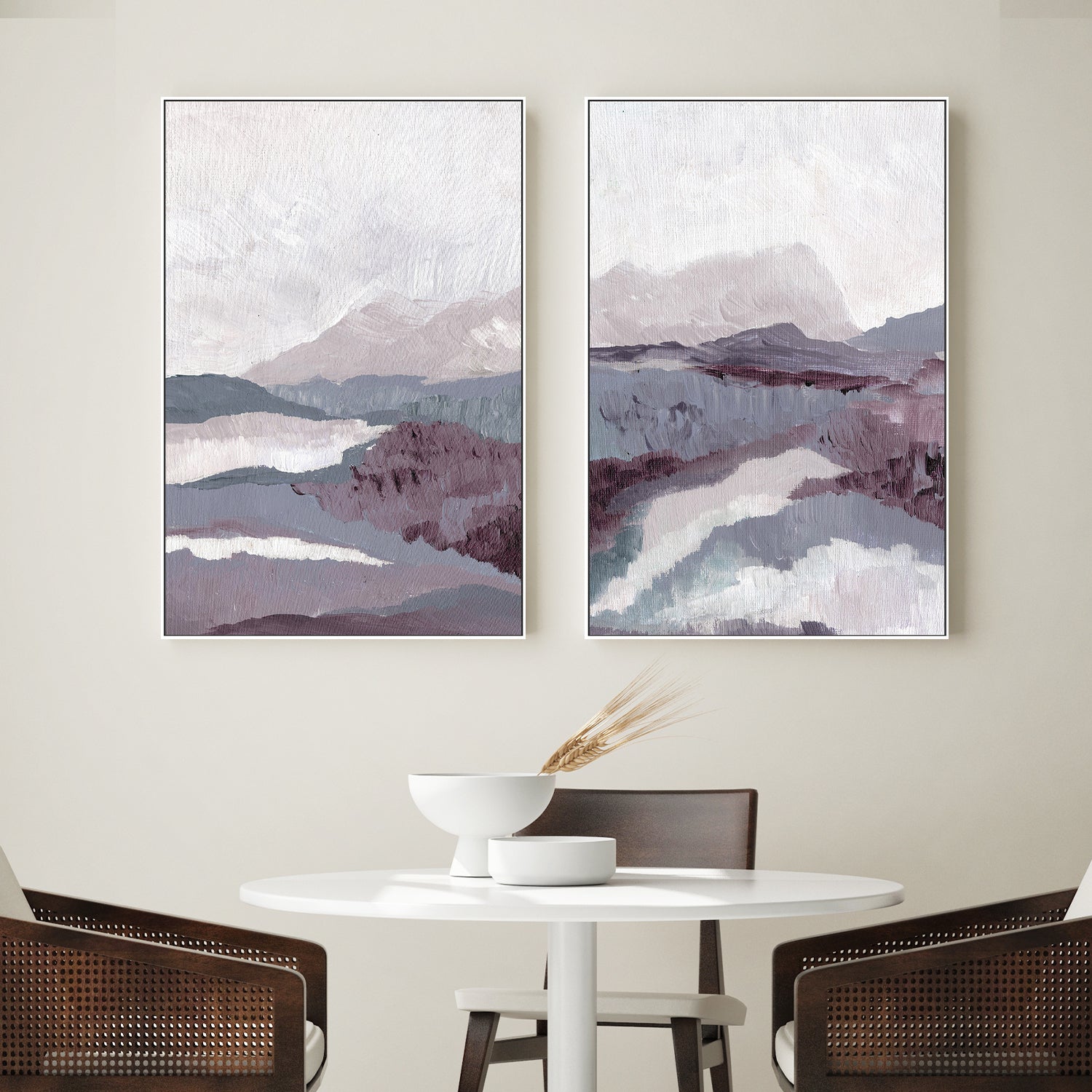 wall-art-print-canvas-poster-framed-Dreamy Style B & Dreamy Landscape Style B, Set Of 2 , By Nikita Jariwala-2