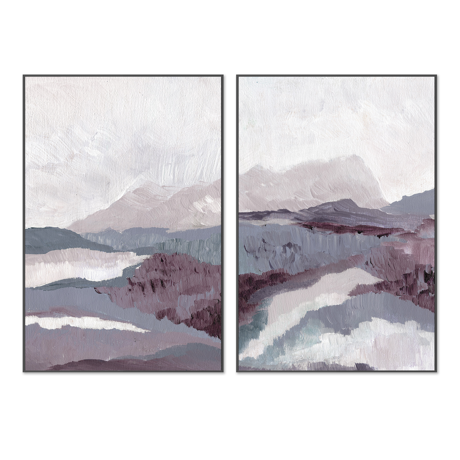 wall-art-print-canvas-poster-framed-Dreamy Style B & Dreamy Landscape Style B, Set Of 2 , By Nikita Jariwala-3