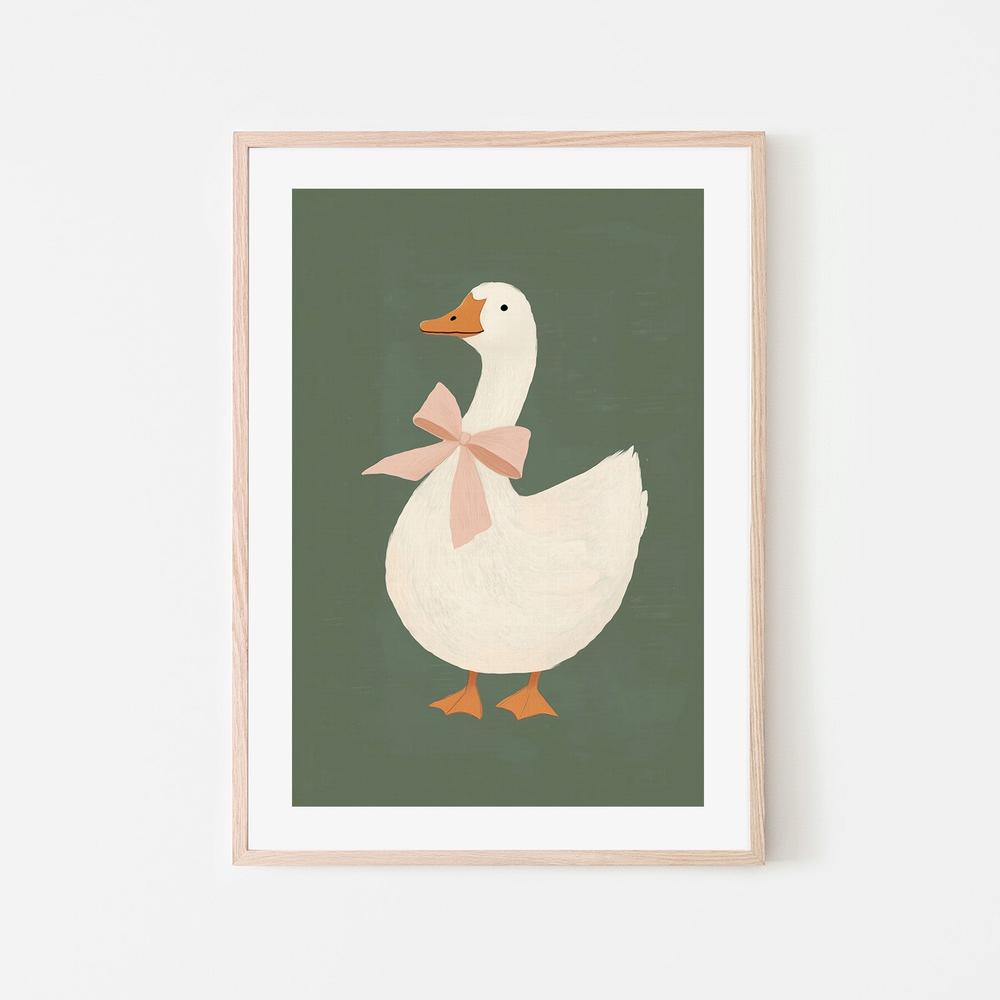 wall-art-print-canvas-poster-framed-Duck With Pink Bow , By Melloi Art-6