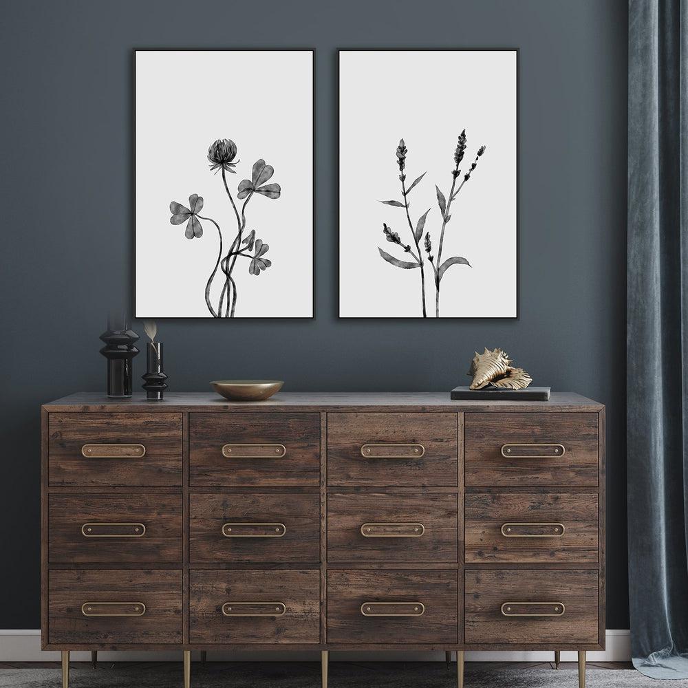 wall-art-print-canvas-poster-framed-Dutch Clover And Orache, Set Of 2, Style A , By Dan Hobday-by-Dan Hobday-Gioia Wall Art