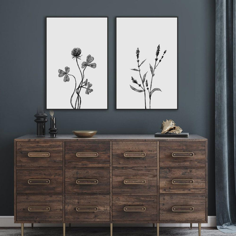 wall-art-print-canvas-poster-framed-Dutch Clover And Orache, Set Of 2, Style A , By Dan Hobday-by-Dan Hobday-Gioia Wall Art