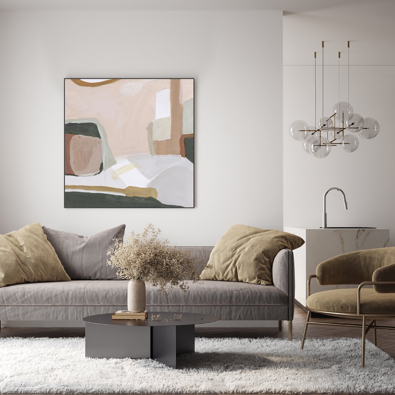 wall-art-print-canvas-poster-framed-Earthen, Warm Pastel Tone-7