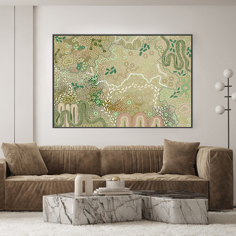 wall-art-print-canvas-poster-framed-Earth’s Gathering, Olive Green Tones , By Tulearah Shield-2