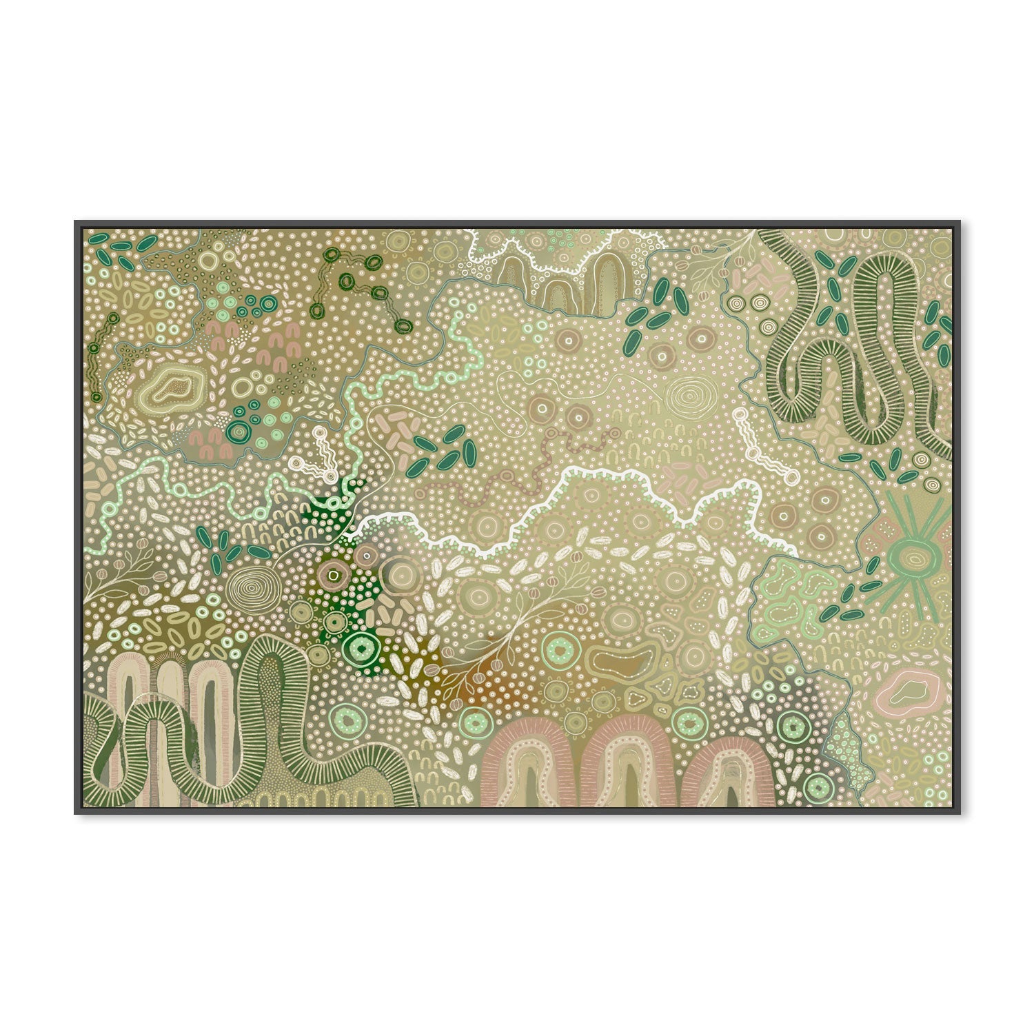 wall-art-print-canvas-poster-framed-Earth’s Gathering, Olive Green Tones , By Tulearah Shield-3