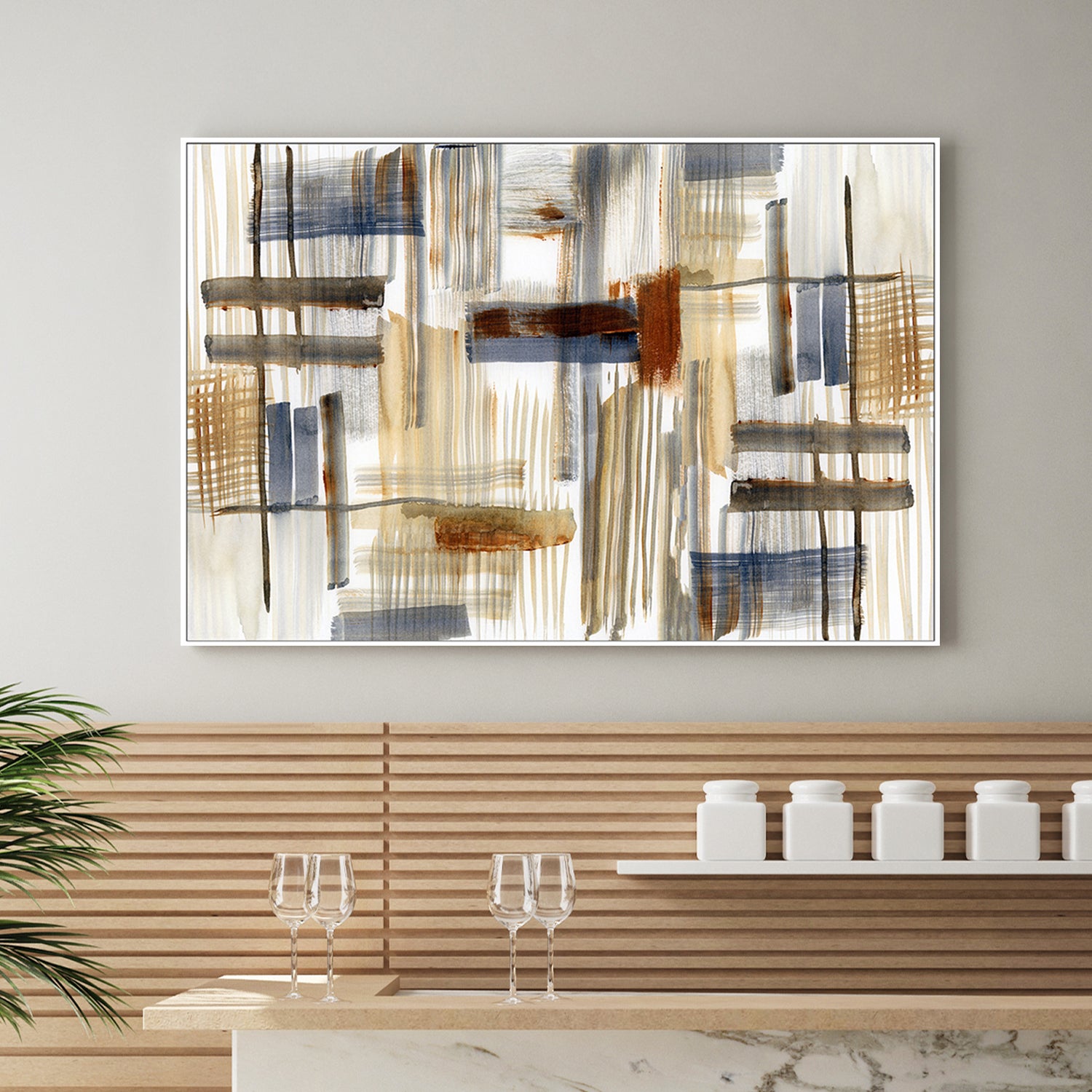 wall-art-print-canvas-poster-framed-Earthtone Shapes, Style B-2