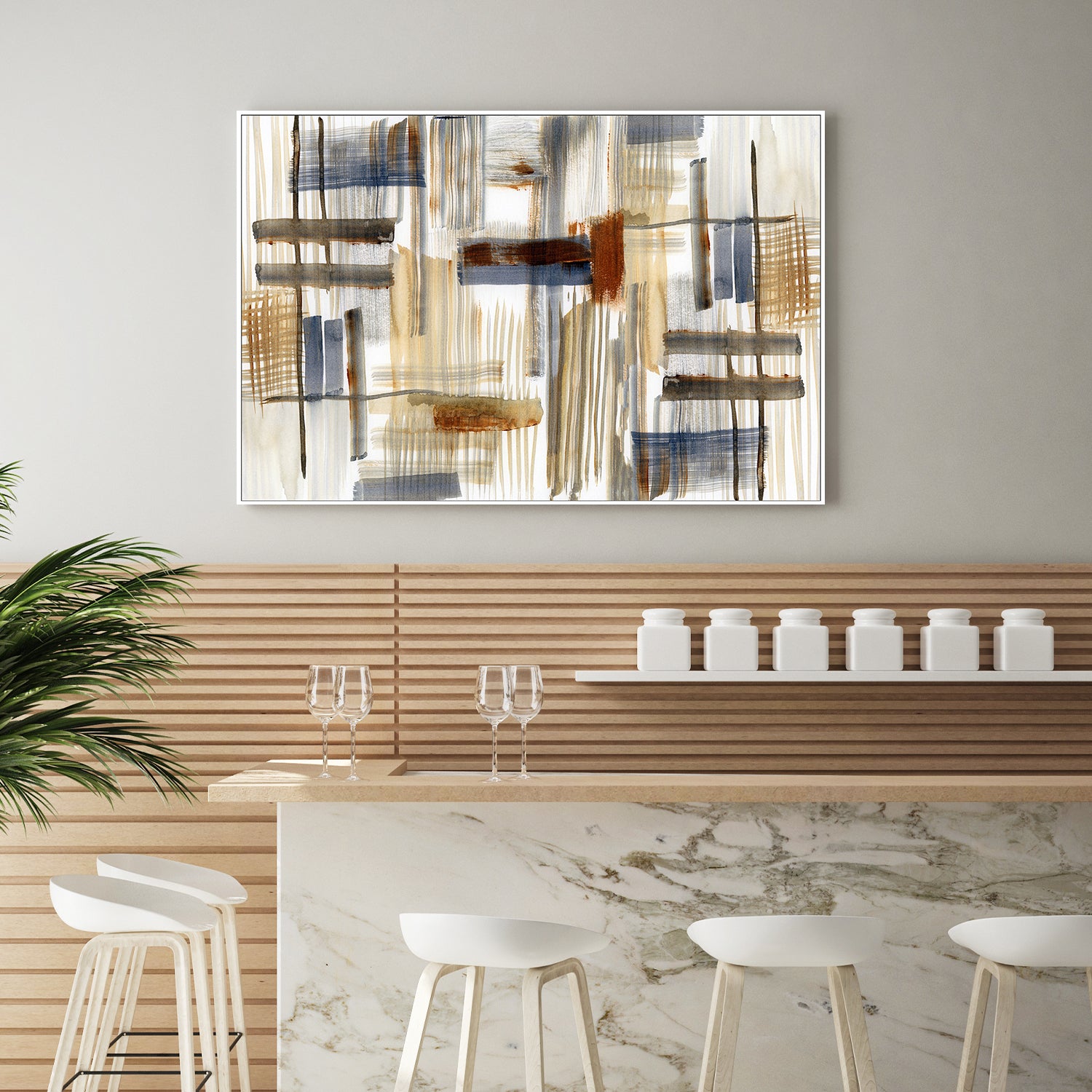 wall-art-print-canvas-poster-framed-Earthtone Shapes, Style B-7