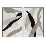 wall-art-print-canvas-poster-framed-Earthy Leaves, Style C & D, Set of 2-GIOIA-WALL-ART