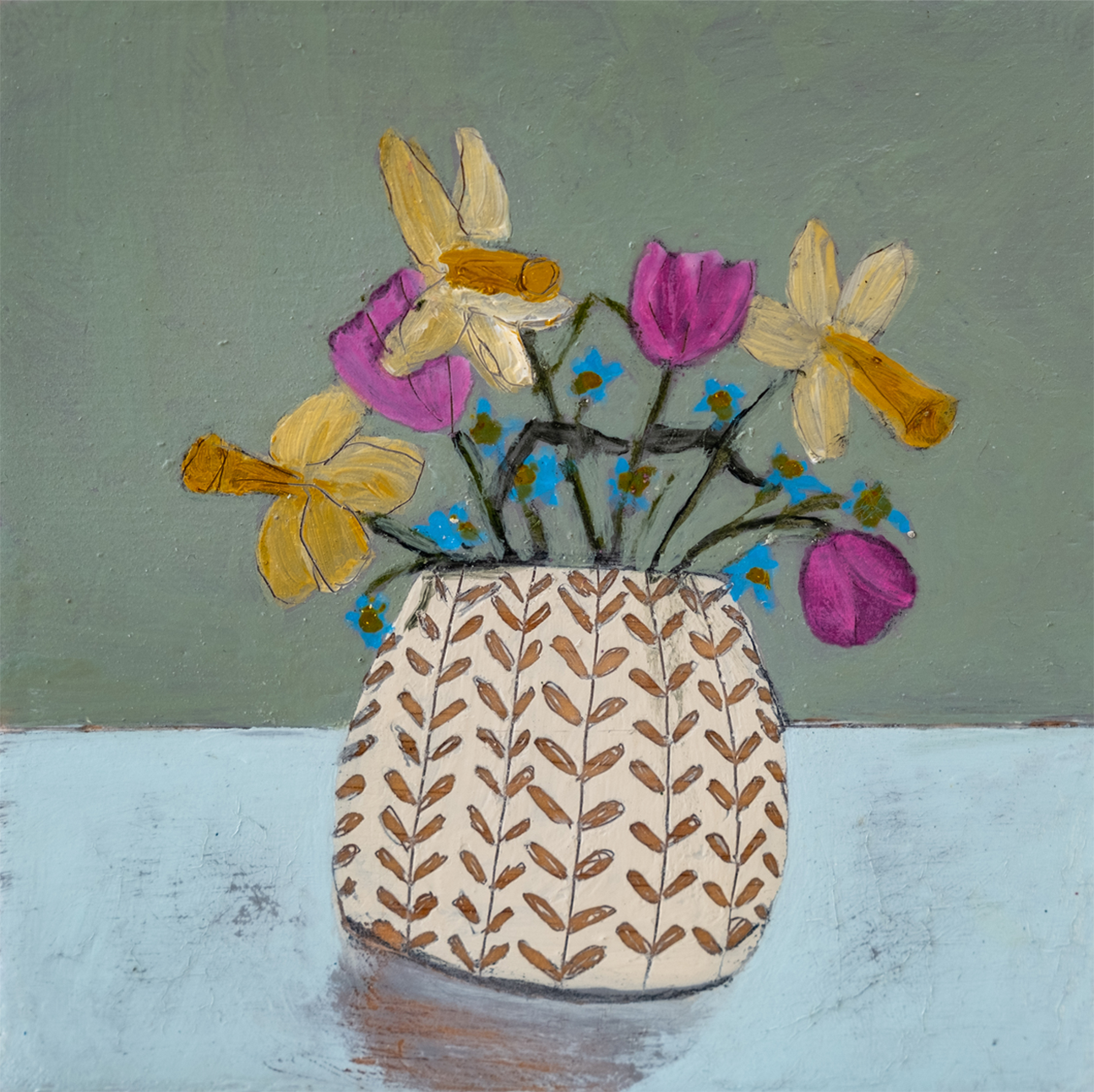 wall-art-print-canvas-poster-framed-Easter Flowers , By Louise O'hara-1