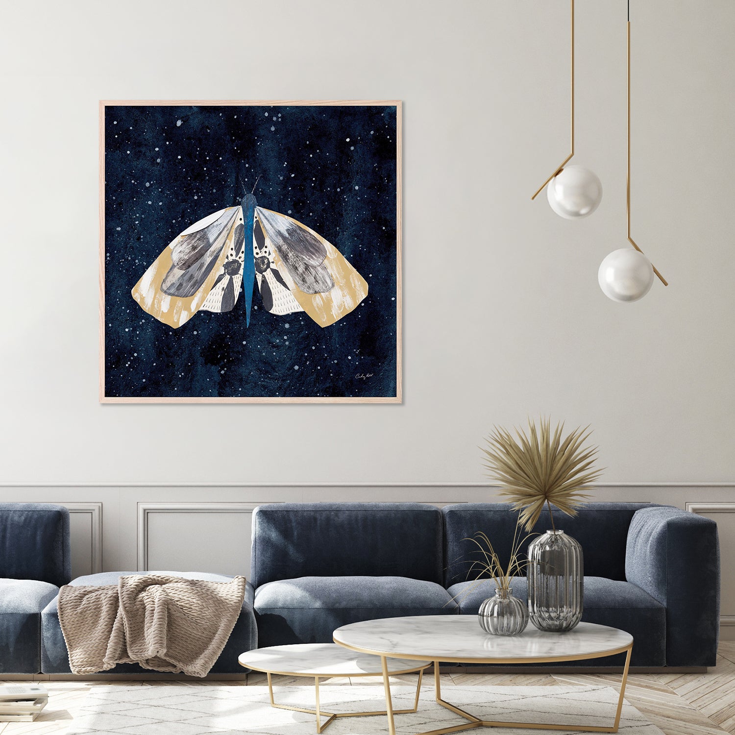 wall-art-print-canvas-poster-framed-Elegant Moth, Style C-8
