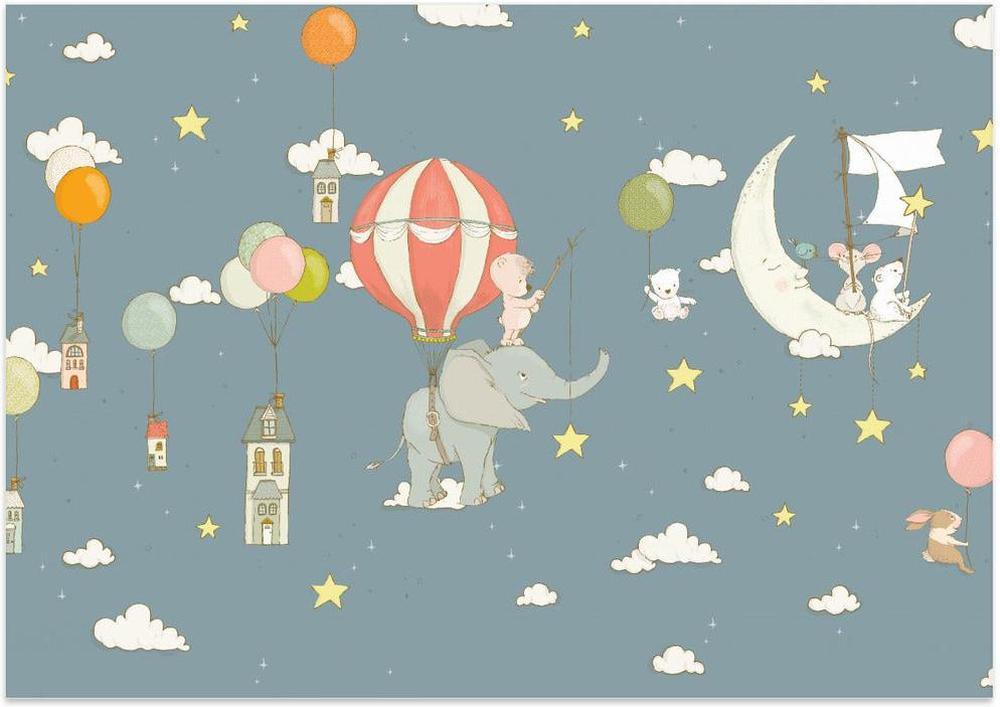 wall-art-print-canvas-poster-framed-Elephant Dream Night Blue , By Sue Skellern-1