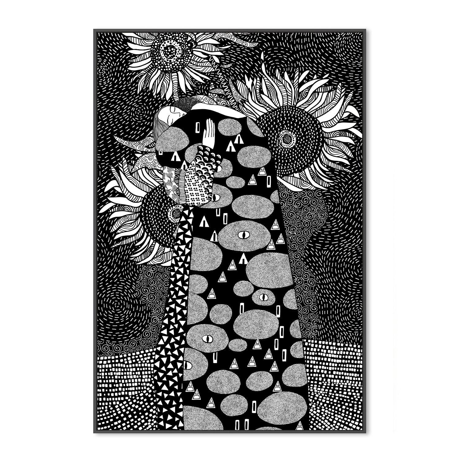wall-art-print-canvas-poster-framed-Embrace With Sunflowers-3