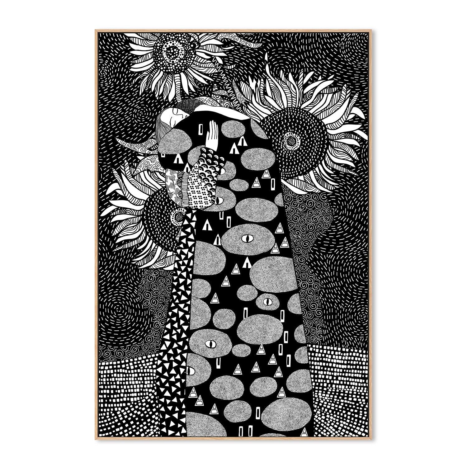 wall-art-print-canvas-poster-framed-Embrace With Sunflowers-4