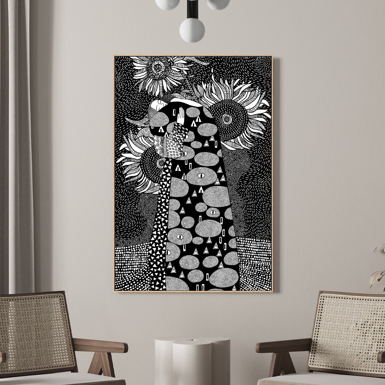 wall-art-print-canvas-poster-framed-Embrace With Sunflowers-7