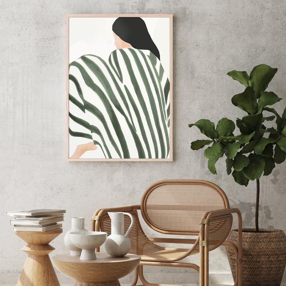 wall-art-print-canvas-poster-framed-Emerald Stria-8