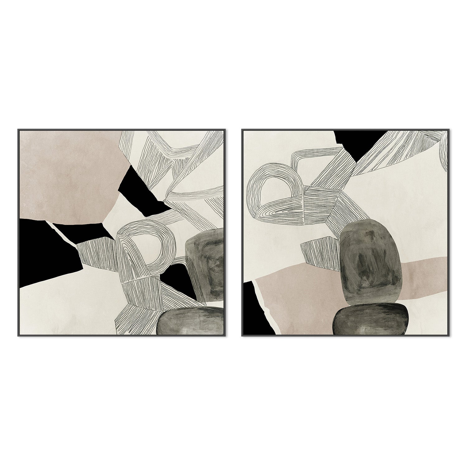 wall-art-print-canvas-poster-framed-Entangled, Style A & B, Set Of 2 , By Tom Reeves-3