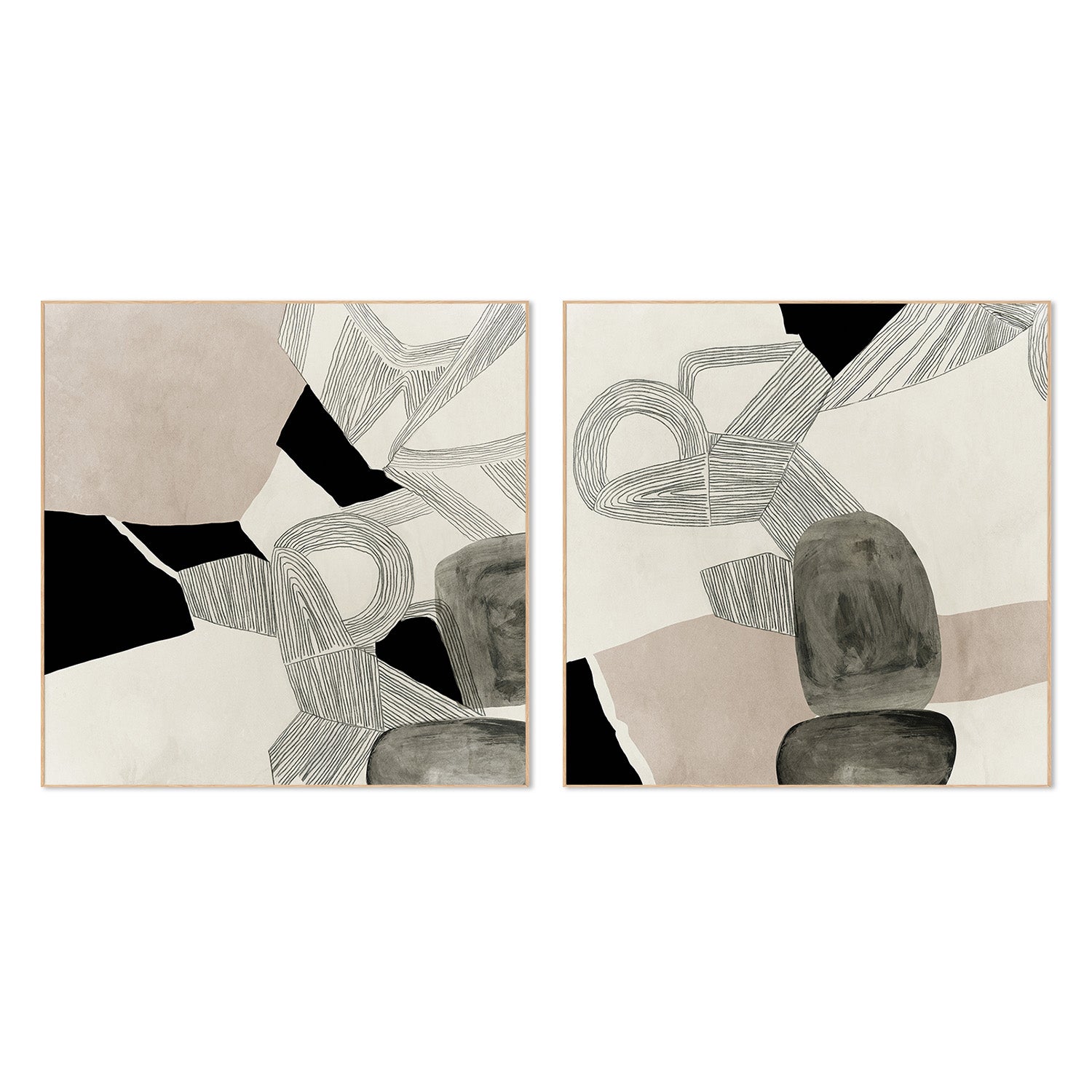 wall-art-print-canvas-poster-framed-Entangled, Style A & B, Set Of 2 , By Tom Reeves-4