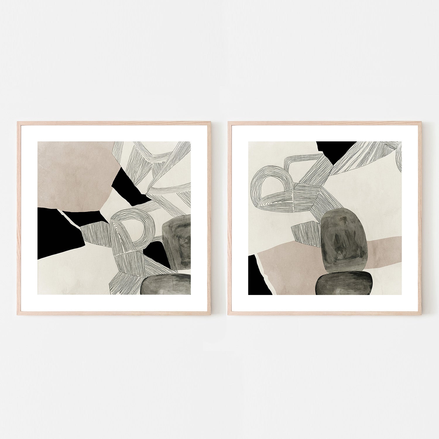 wall-art-print-canvas-poster-framed-Entangled, Style A & B, Set Of 2 , By Tom Reeves-6