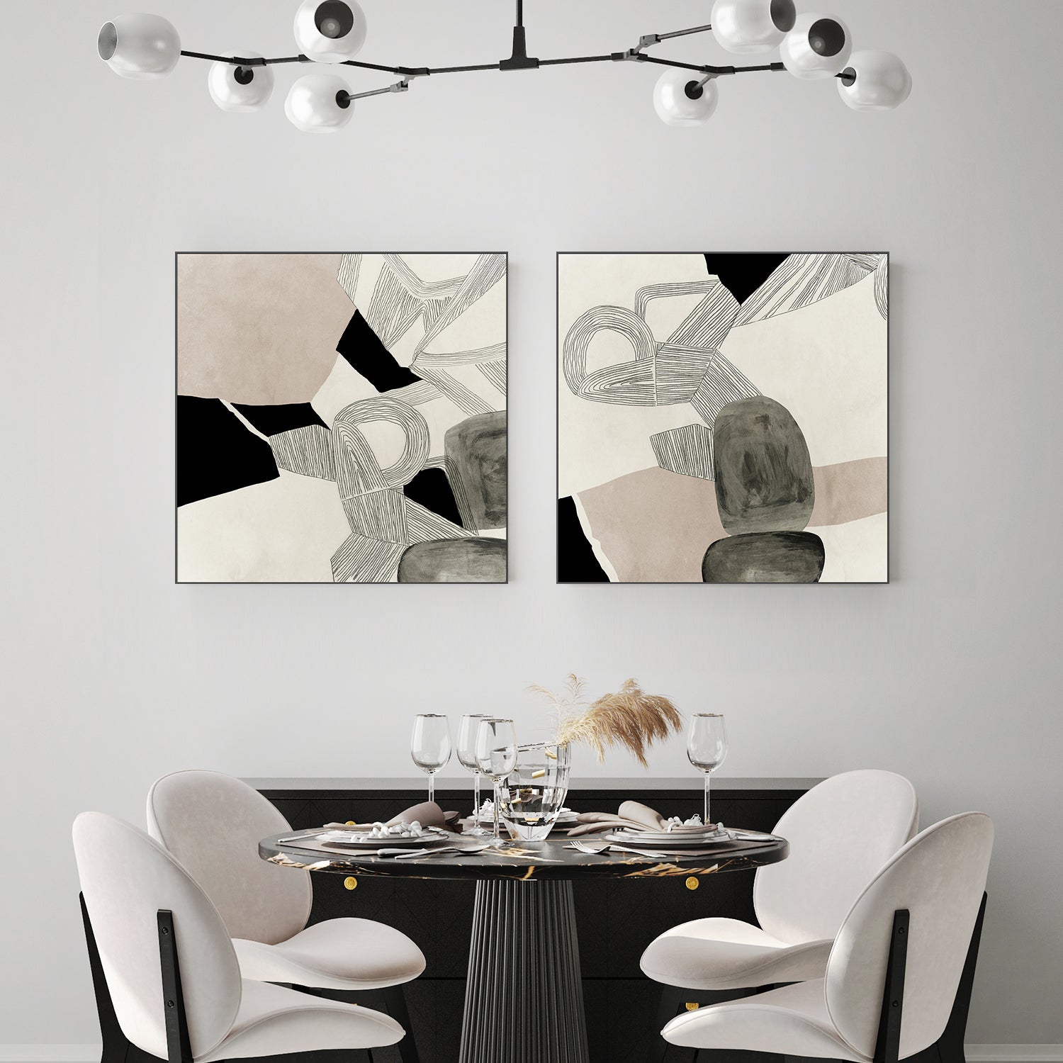 wall-art-print-canvas-poster-framed-Entangled, Style A & B, Set Of 2 , By Tom Reeves-7