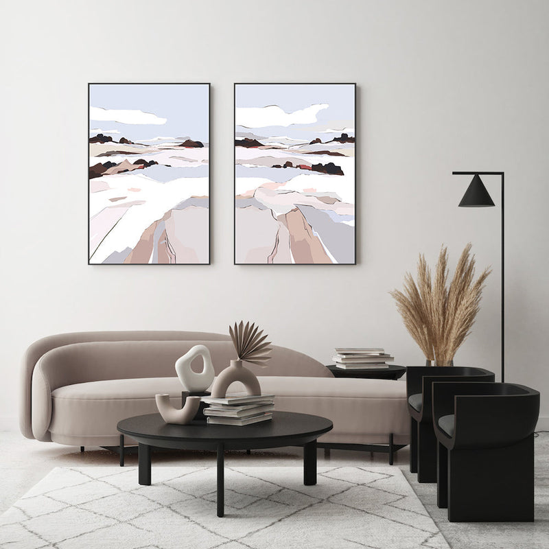 wall-art-print-canvas-poster-framed-Eternal Peaks, Style A & B, Set Of 2 , By Nikita Jariwala-GIOIA-WALL-ART
