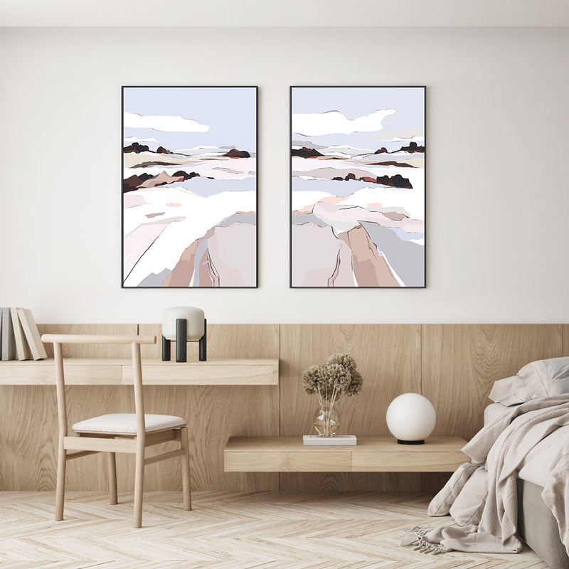 wall-art-print-canvas-poster-framed-Eternal Peaks, Style A & B, Set Of 2 , By Nikita Jariwala-GIOIA-WALL-ART
