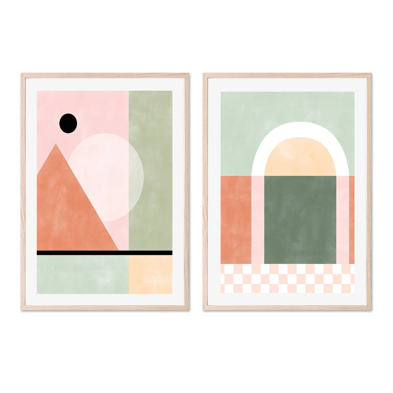 wall-art-print-canvas-poster-framed-Ethereal Angles, Style A & B, Set Of 2 , By Elena Ristova-GIOIA-WALL-ART
