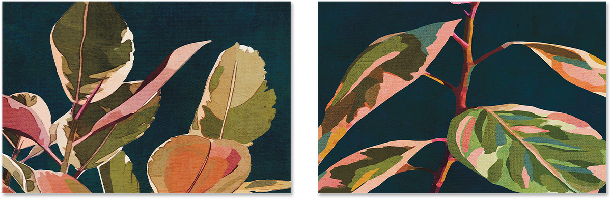 wall-art-print-canvas-poster-framed-Evening Floral, Set of 2 , By Lisa Nohren-1