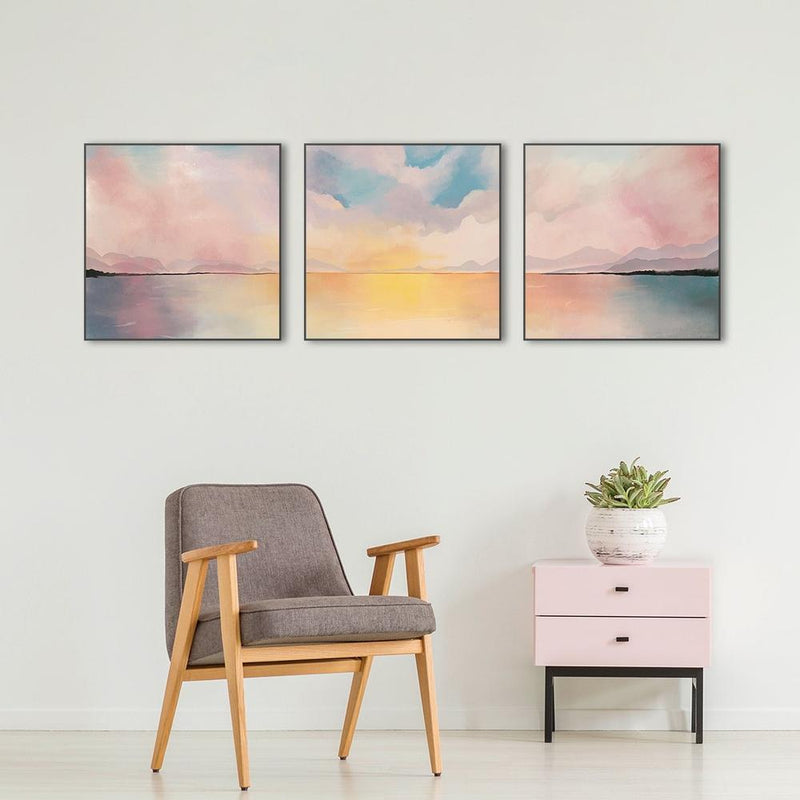 wall-art-print-canvas-poster-framed-Evening Glow, Landscape, Abstract, Set Of 3-by-Gioia Wall Art-Gioia Wall Art