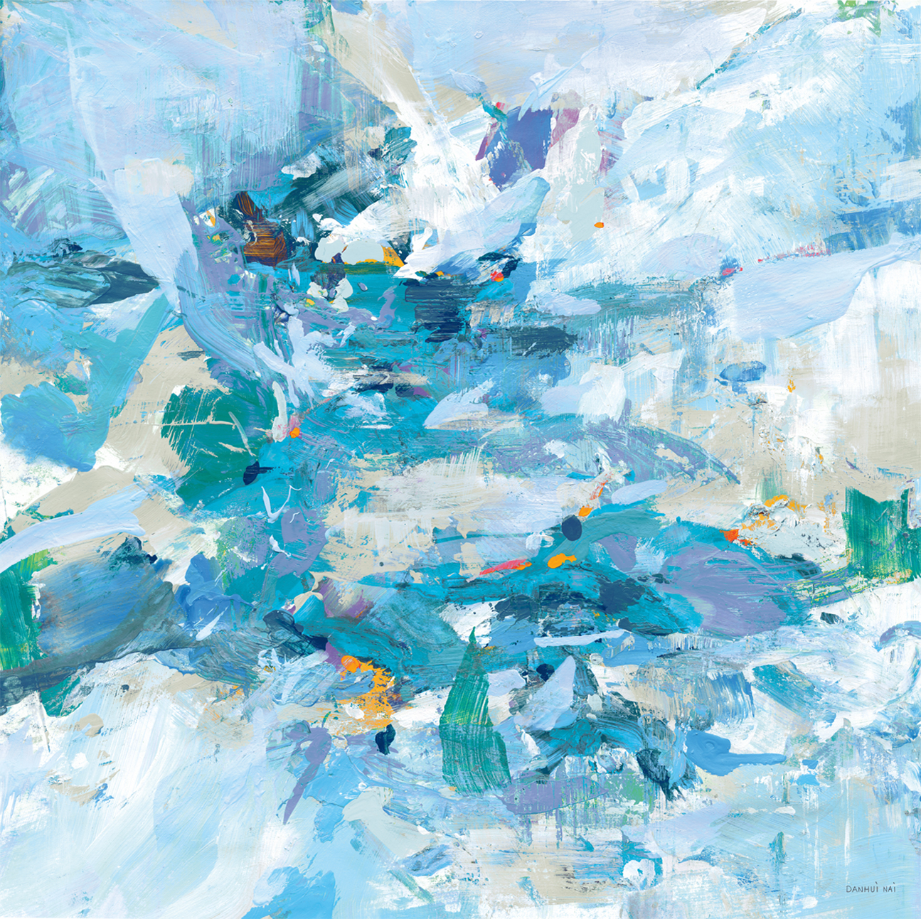 wall-art-print-canvas-poster-framed-Exuding Summer Blue , By Danhui Nai-1