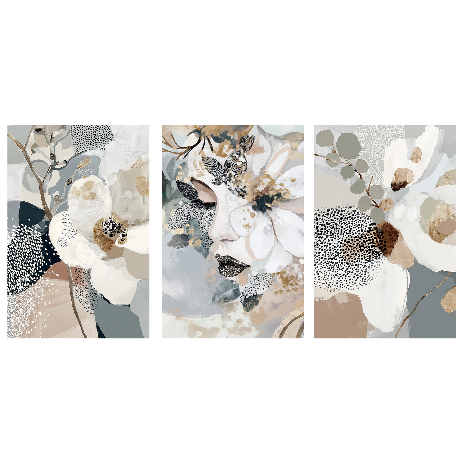 wall-art-print-canvas-poster-framed-Fae, Style A, B & C, Set Of 3-1