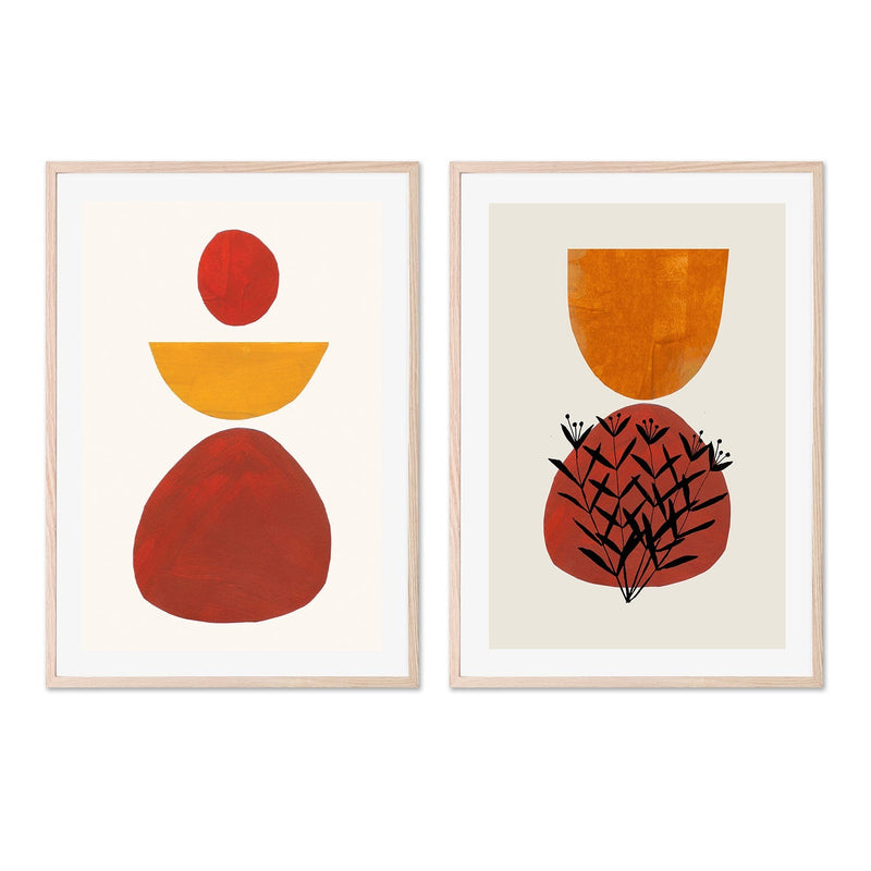 wall-art-print-canvas-poster-framed-Fall Shapes, Set Of 2 , By Ejaaz Haniff-GIOIA-WALL-ART