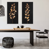 wall-art-print-canvas-poster-framed-Farm Branch on Black, Set of 2-by-Silvia Vassileva-Gioia Wall Art