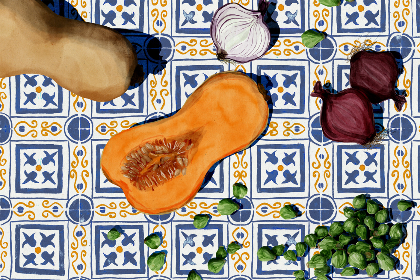 wall-art-print-canvas-poster-framed-February Vegetables , By Eva Halfers-1
