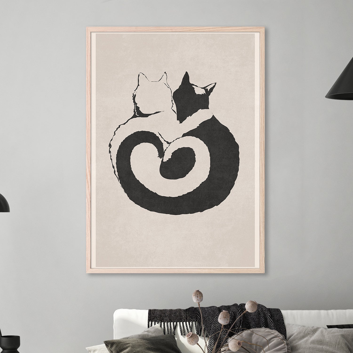wall-art-print-canvas-poster-framed-Feline Yin Yang-2