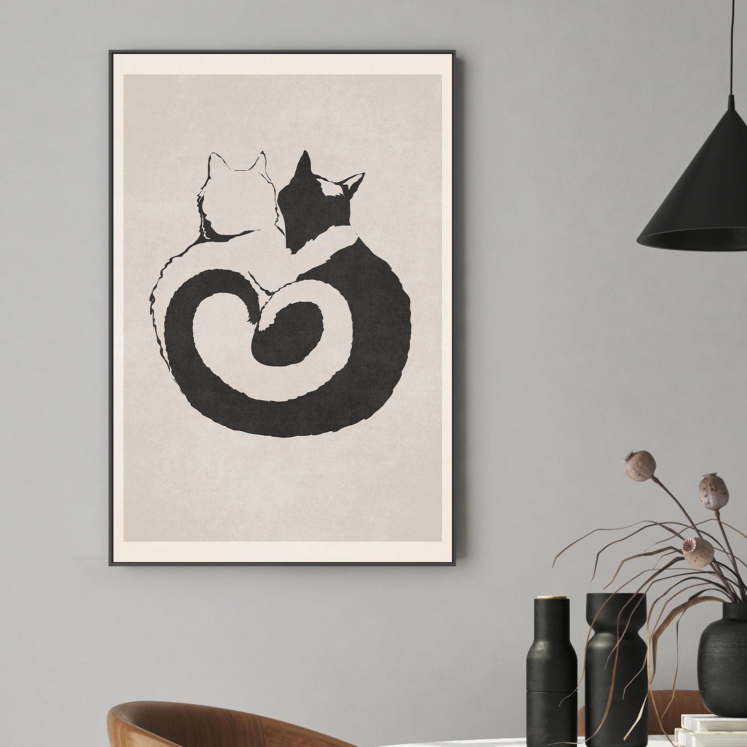 wall-art-print-canvas-poster-framed-Feline Yin Yang-7