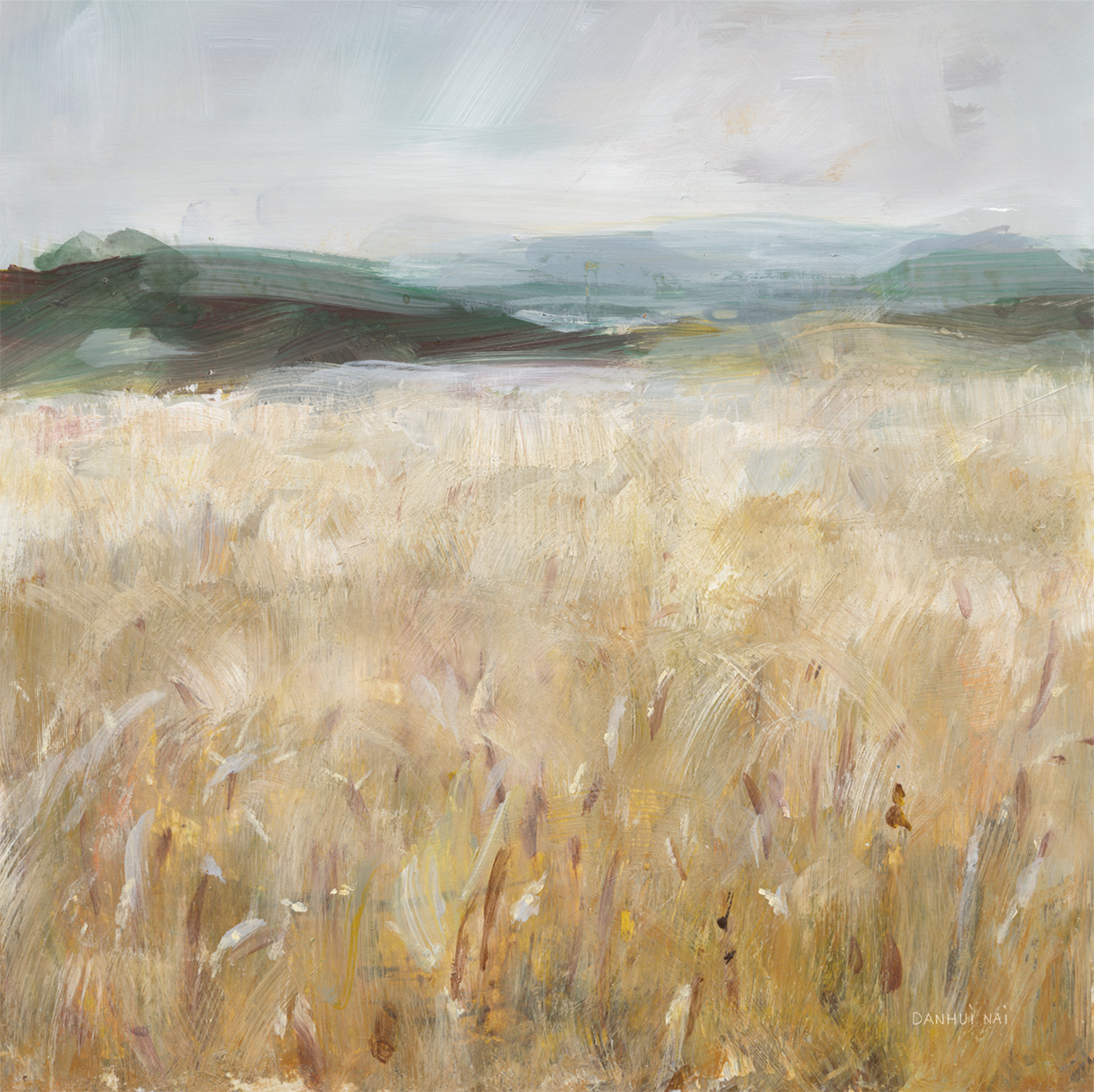 wall-art-print-canvas-poster-framed-Field of Gold, Style A , By Danhui Nai-1