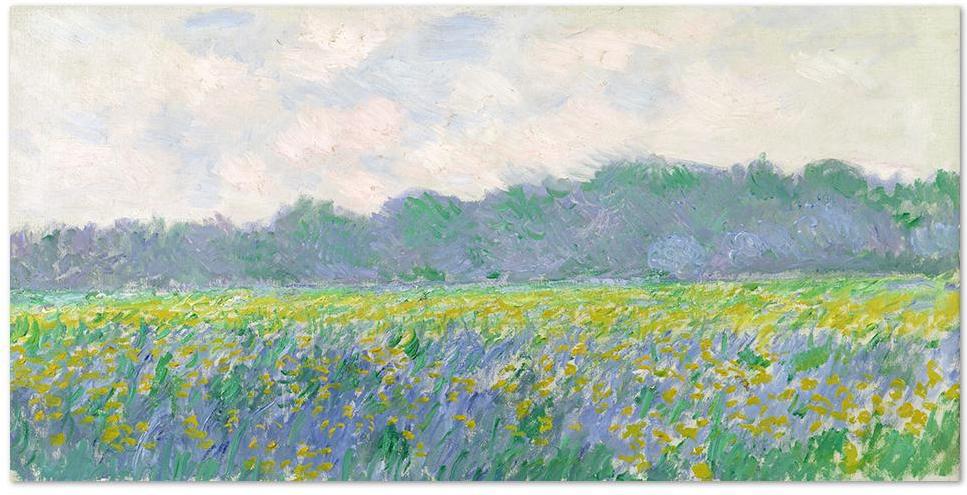 wall-art-print-canvas-poster-framed-Field Of Yellow Irises At Giverny, By Monet-by-Gioia Wall Art-Gioia Wall Art
