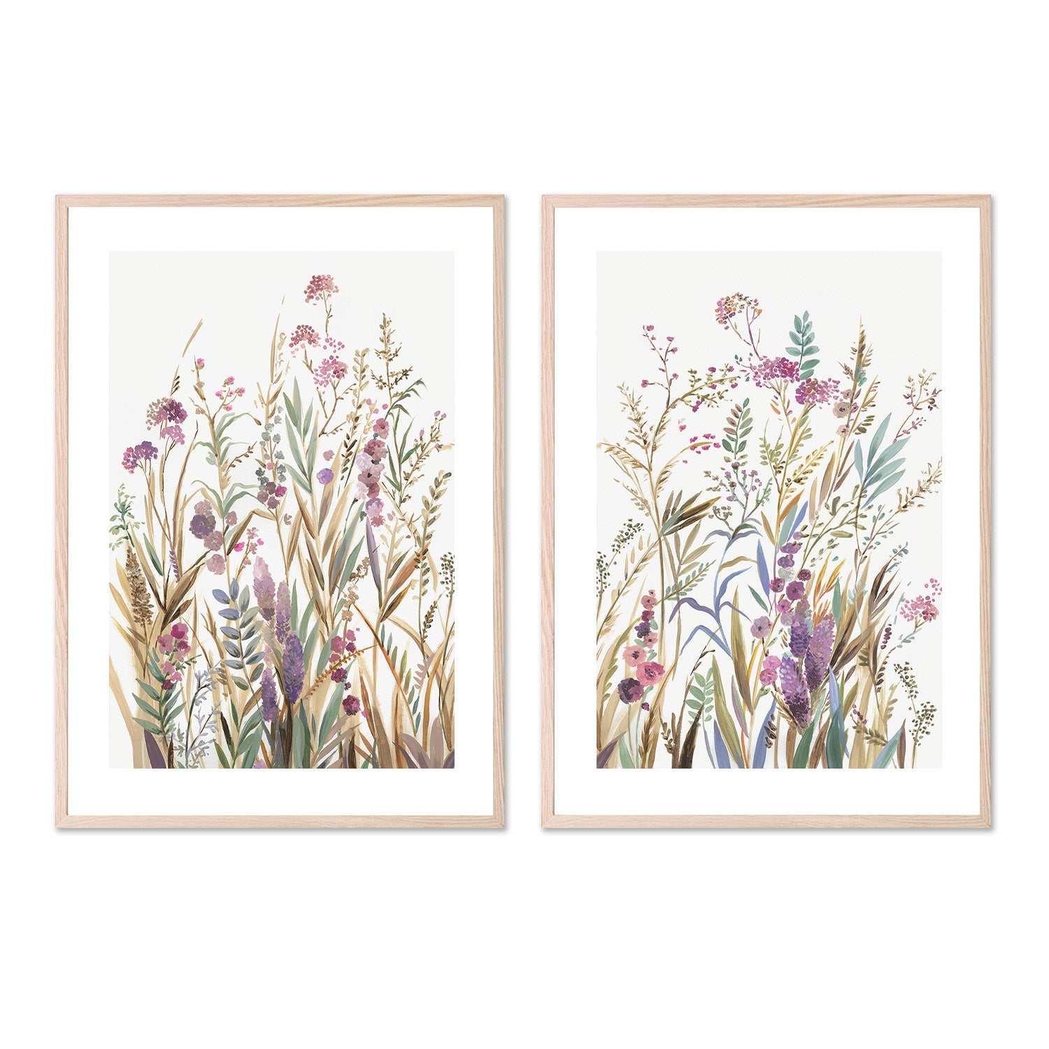 wall-art-print-canvas-poster-framed-Fields Of Wild Pink, Style A & B, Set Of 2 , By Asia Jensen-6