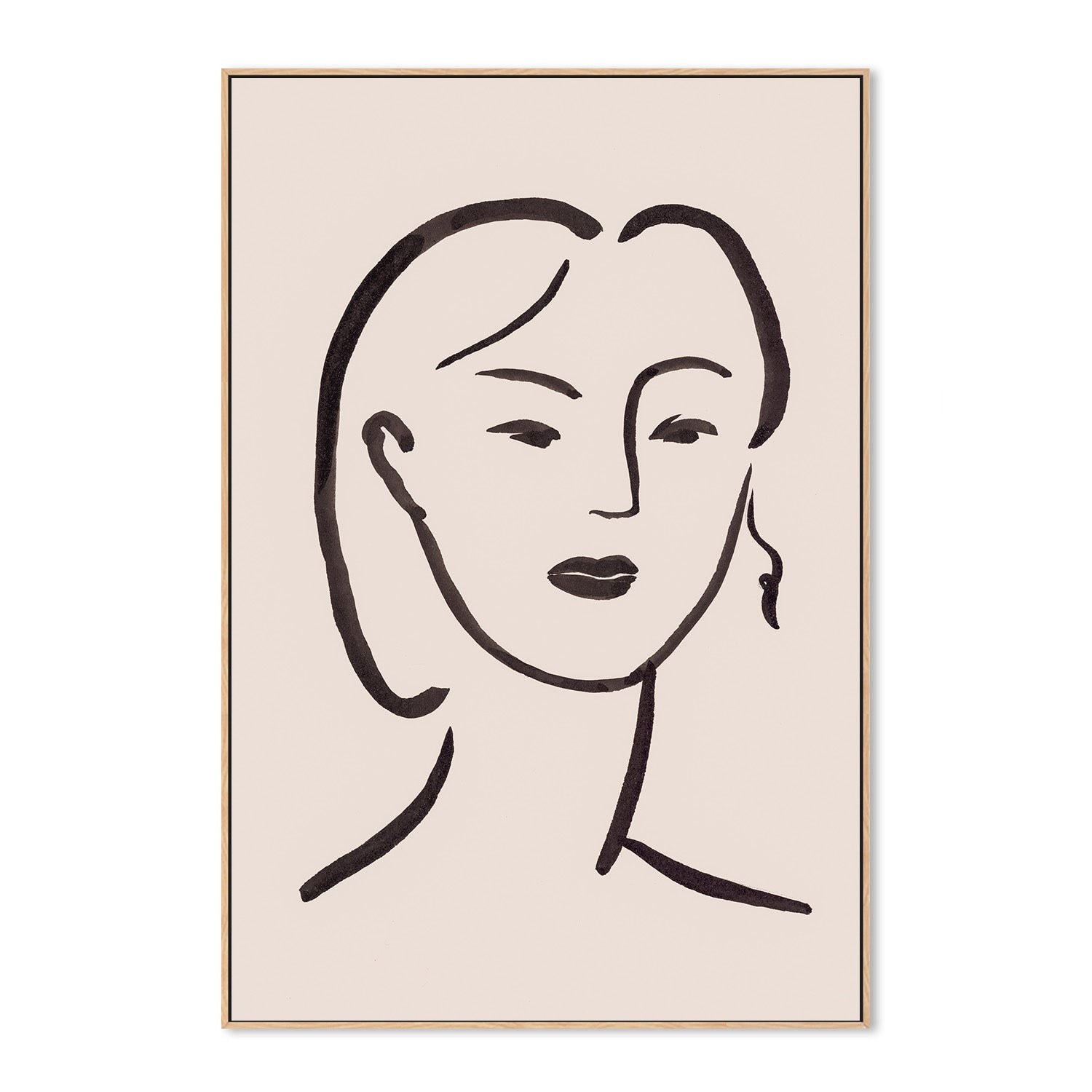 wall-art-print-canvas-poster-framed-Figurative Face Brown, Style B-4